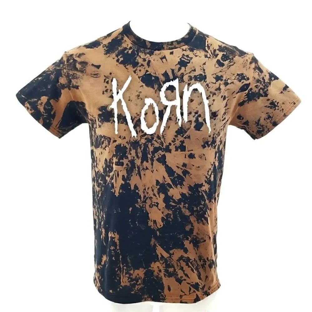 KORN Rock Band Acid Washed Distressed Band Tee Rock Tee Rap Tee Punk Nu Metal